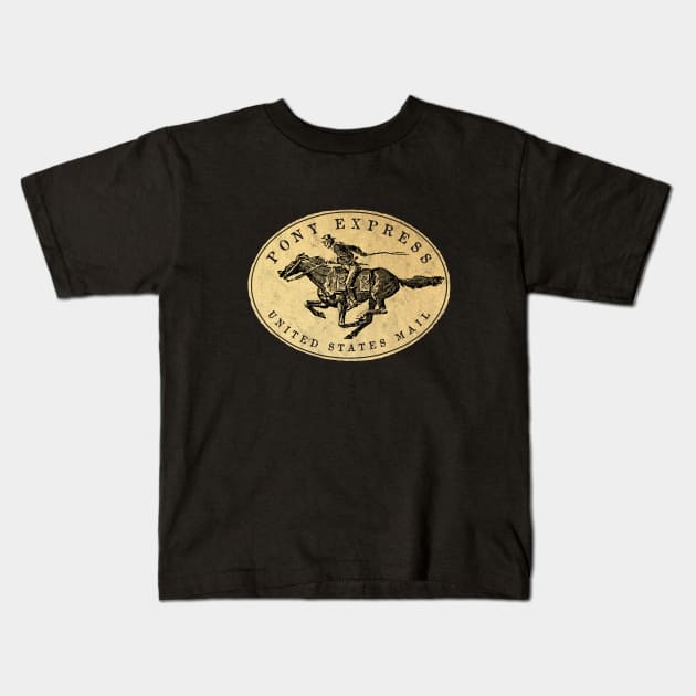 Vintage USPS Pony Express 2 by Buck Tee Kids T-Shirt by Buck Tee